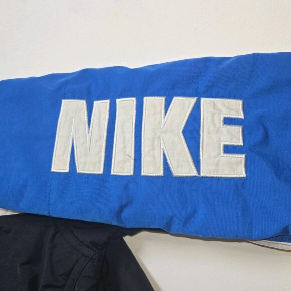 NIKE Full Zip Up Blue Black Reversible Windbreaker Jacket Boys Large Fleece Nylo - Picture 4 of 11